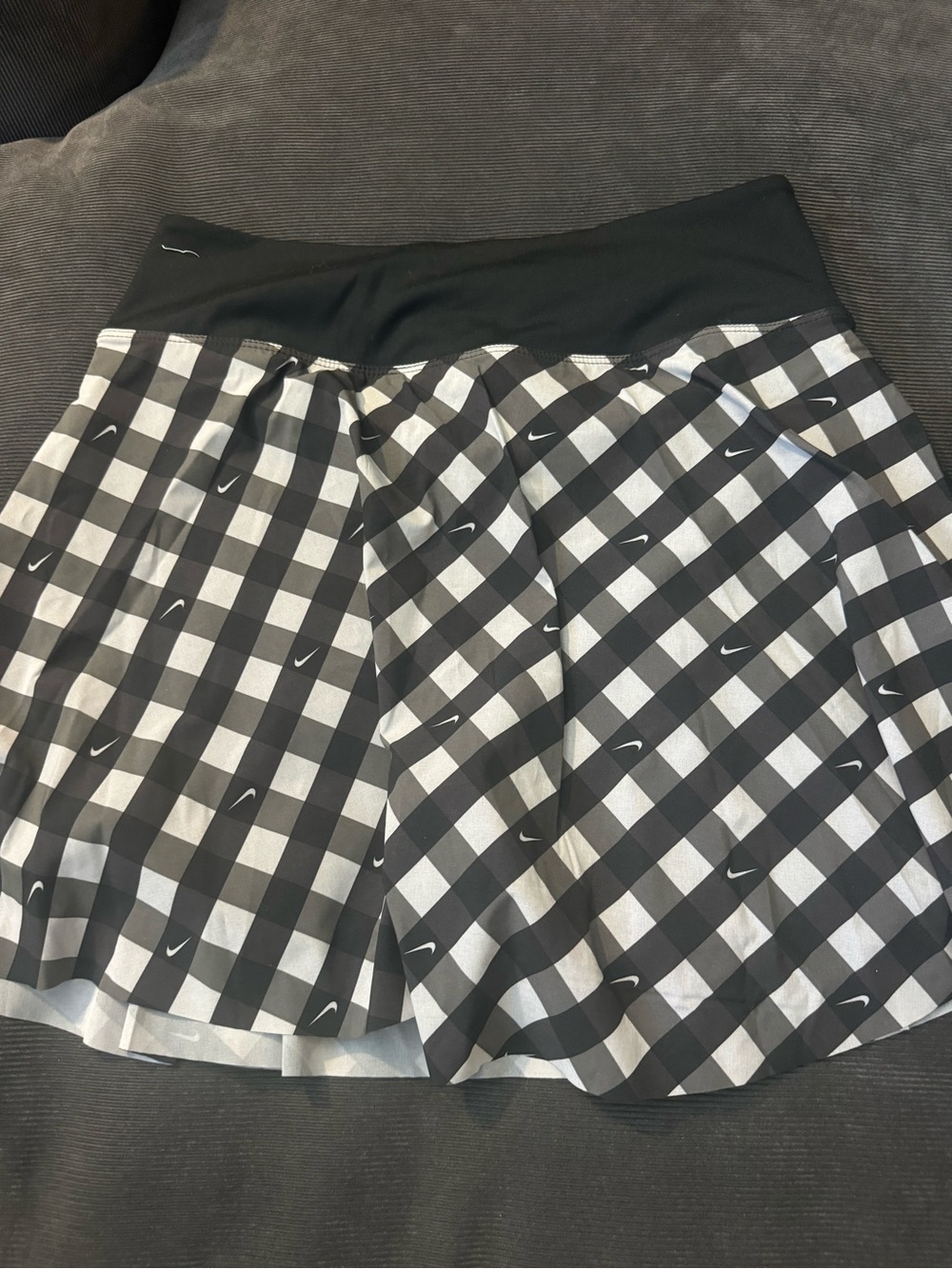 Nike Black & White Gingham Skater Tennis Skirt